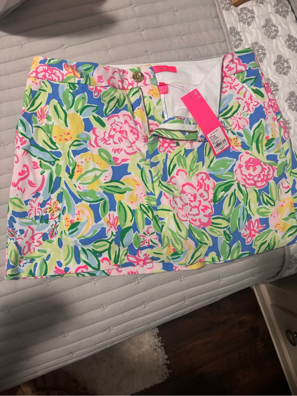 Lilly Pulitzer Bright Floral Mini Skirt in Pink, Blue & Green